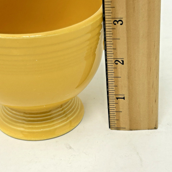 Vtg Original Fiestaware Yellow Sugar Bowl Scroll Handles 1939-1951 Missing Lid - Picture 7 of 8